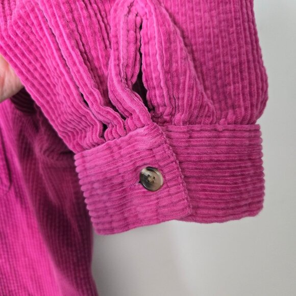 L.L. Bean Women's Size 3X Comfort Corduroy Button-Up Shirt Jacket Fuchsia - Picture 3 of 5